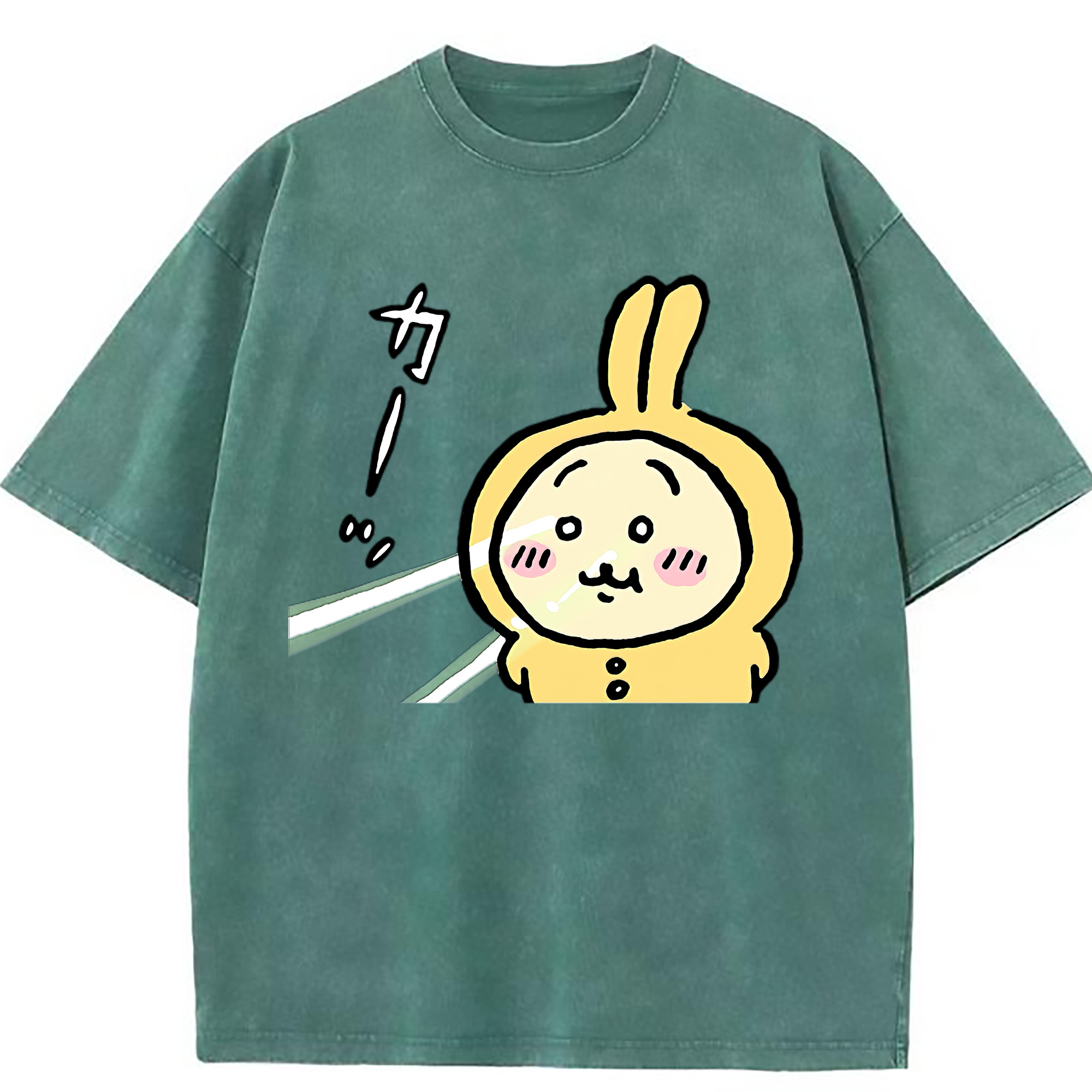 （画像用） ちいかわ うさぎ Chii-kawa usagi 綿100% ヴィンテージ風 半袖Tシャツ（フロントプリント）